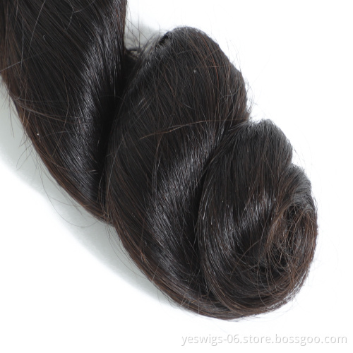 100% Cuticle Aligned Loose Wave Hair Bundle Single Donor, Brazilian Virgin Remy Hair Weave Extensions Factory Price